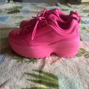 Dolls Kill Hot Pink Platform Sneakers